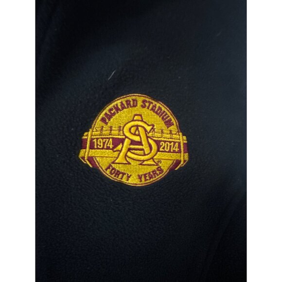 Eddie Bauer Mens Black Fleece Vest With Embroidered Packard Stadium Logo 1974-20 - Picture 5 of 6